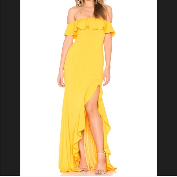 JAYGODFREY Dresses & Skirts - Jay Godfrey Yellow Ruffle Gown 💛